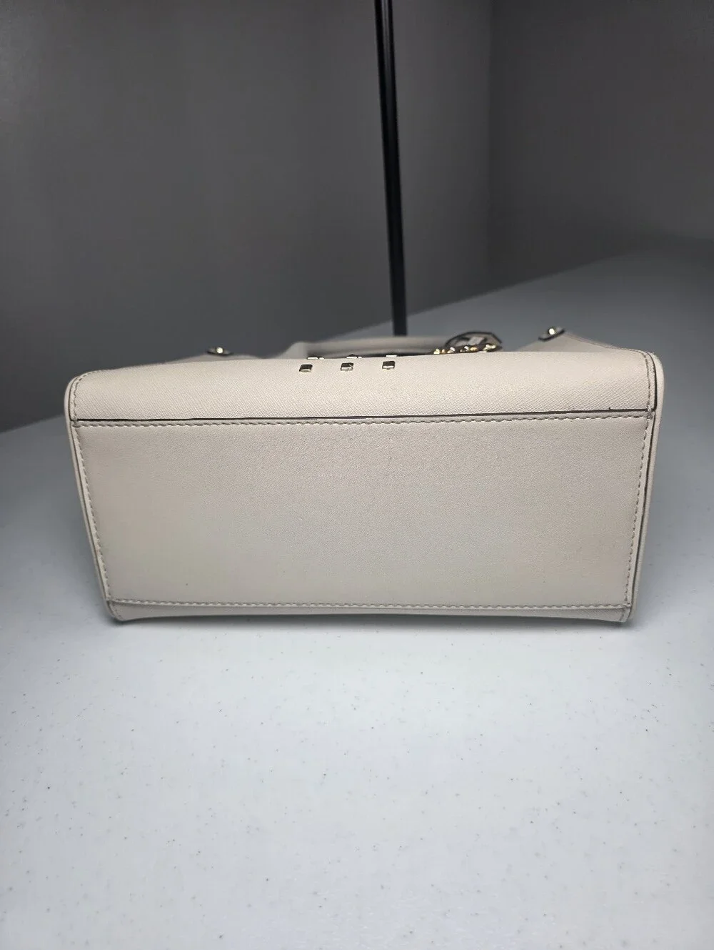 Michael Kors lvory Satchel with Gold Studded Hardware